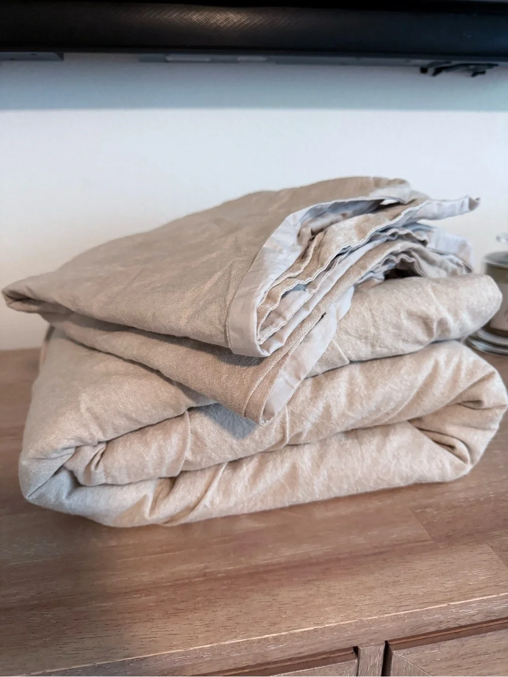 Threshold Linen-Feel Duvet Cover in Light Beige